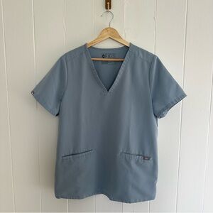 FIGS Casma Three-Pocket Scrub Top | Dusty Blue | Size L